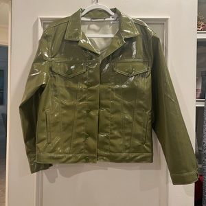 Green Faux Princess Polly Leather Jacket